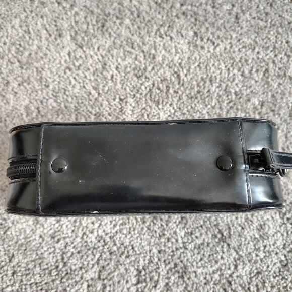 Trish McEvoy Black Patent Makeup Planner Bag Case Zip Around Closure Travel - Picture 4 of 7